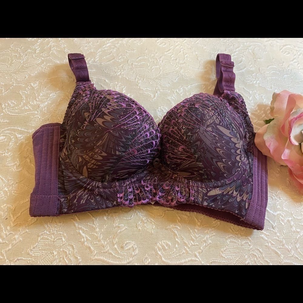 💥Qianziwanli Lace Embroidery Floral Sexy Bras 36B